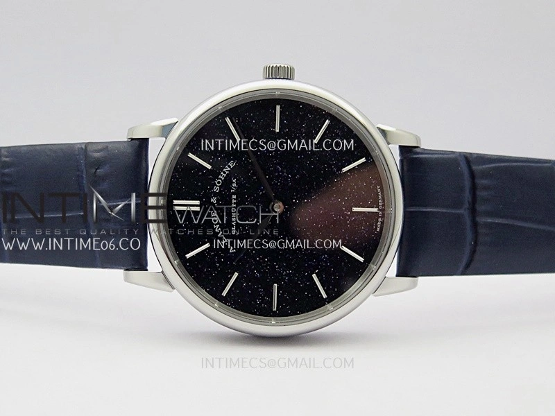 Saxonia Thin 211.026 SS SVF Best Edition Blue Star Dust Dial On Blue Leather Strap A2892